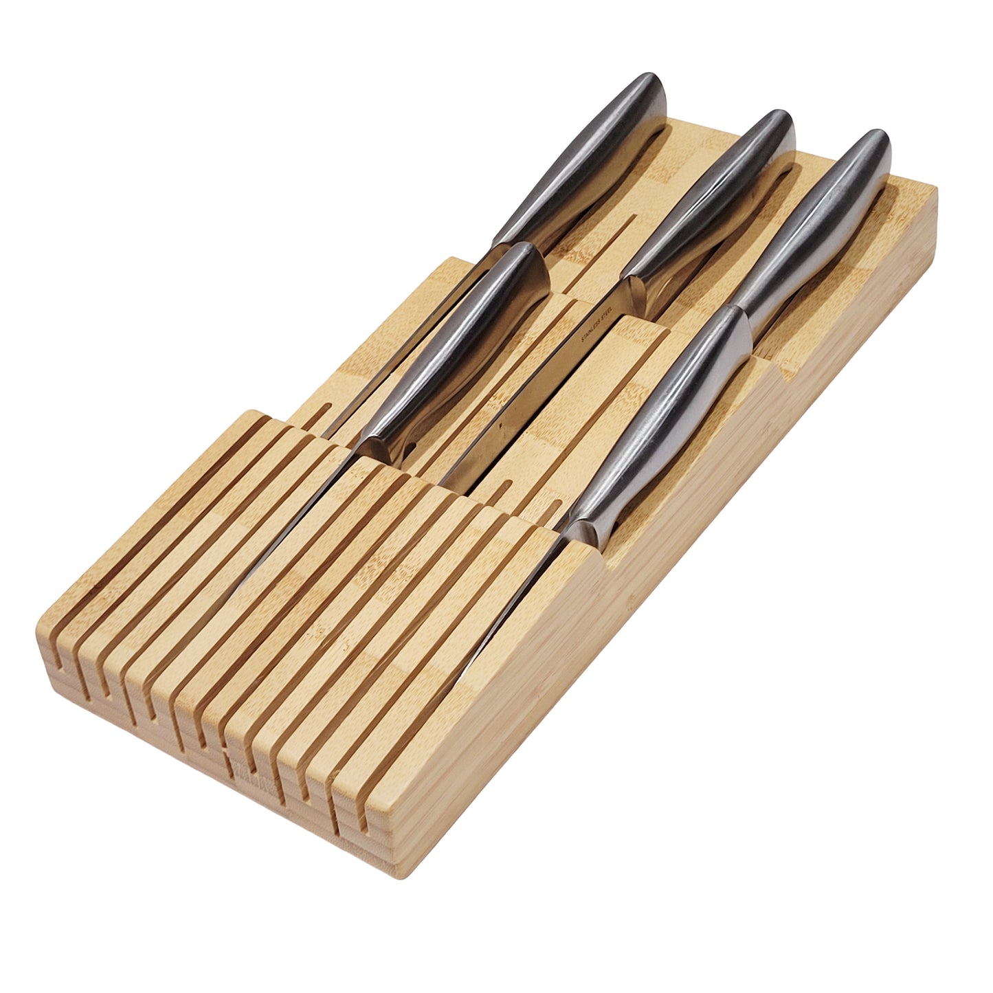 Bamboo In-Drawer Knife Block (13 Slots)