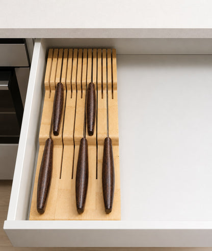Bamboo In-Drawer Knife Block (13 Slots)