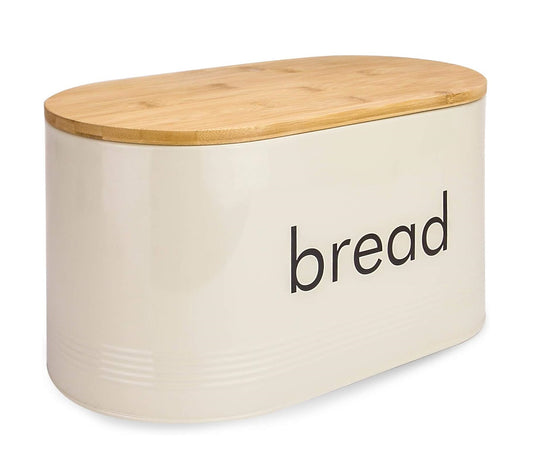 Kitchen Bread Bin with Bamboo Chopping Board Lid