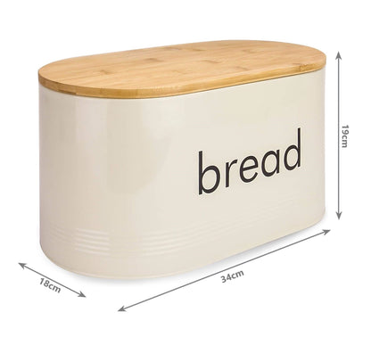 Kitchen Bread Bin with Bamboo Chopping Board Lid
