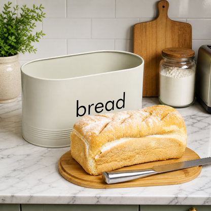 Kitchen Bread Bin with Bamboo Chopping Board Lid