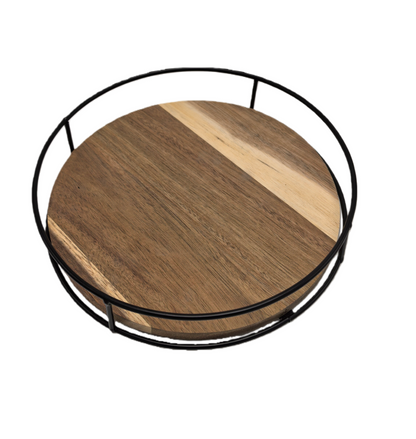 Round Acacia Lazy Susan Cupboard Organiser