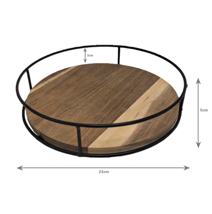 Round Acacia Lazy Susan Cupboard Organiser