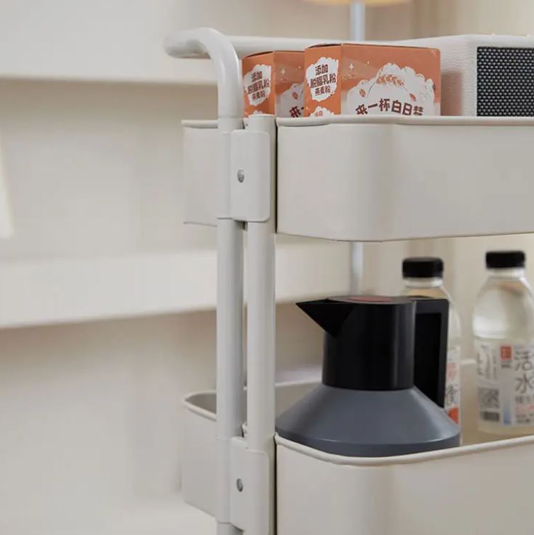 4-Tier Metal Storage Trolley on Wheels - White