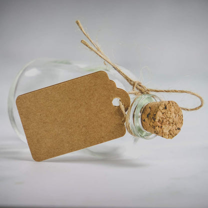 Mini 50ml Glass Bottles with Decorative Labels - Set of 12