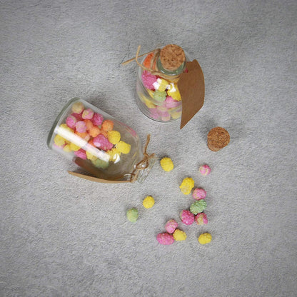 Mini 50ml Glass Bottles with Decorative Labels - Set of 12