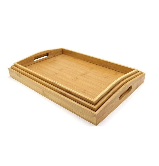 Bamboo Serving Trays - Set of 3