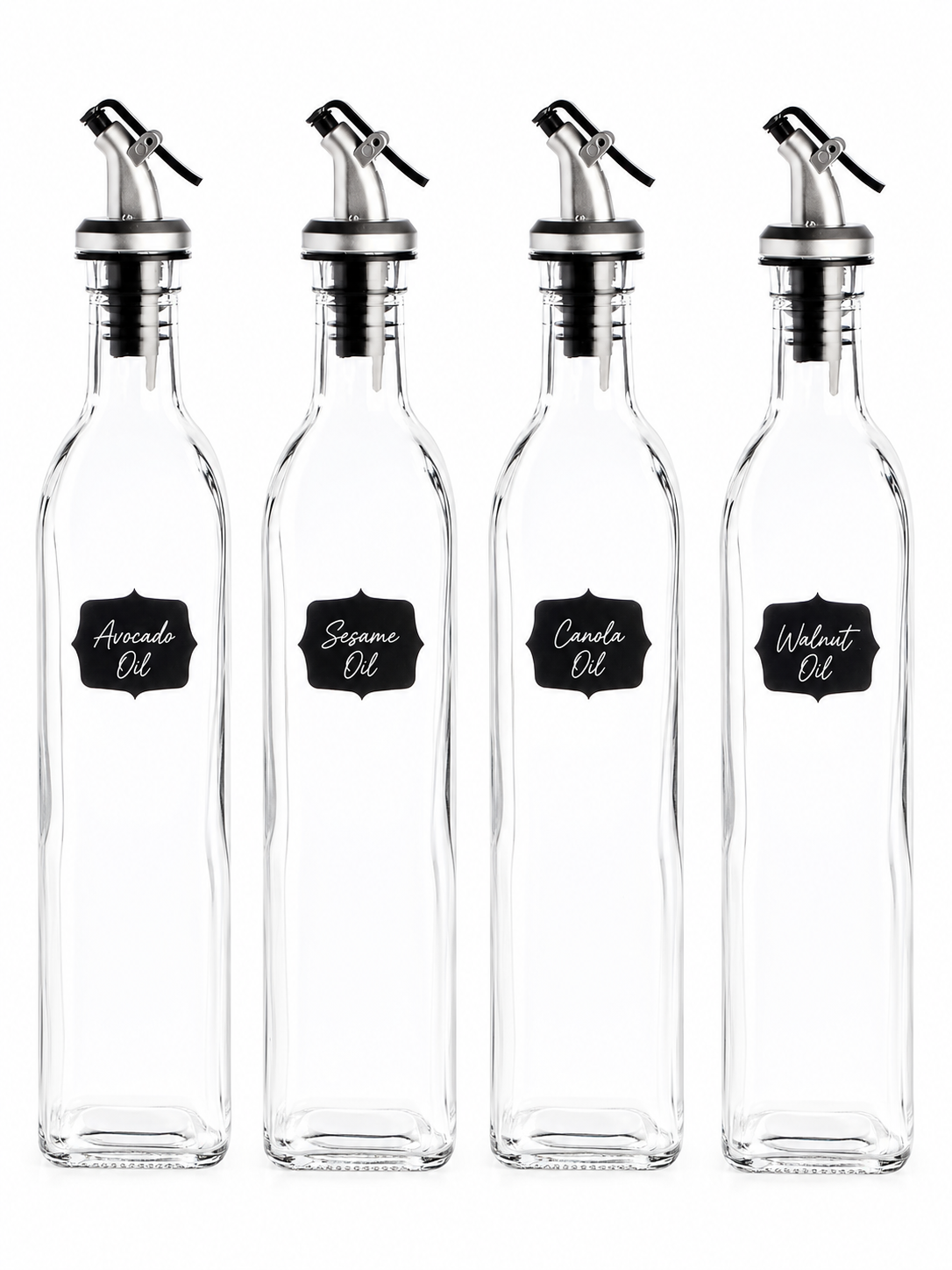 Oil and Vinegar Dispenser Bottles - 500ml Pack of 4