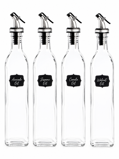 Oil and Vinegar Dispenser Bottles - 500ml Pack of 4