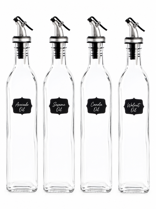 Oil and Vinegar Dispenser Bottles - 500ml Pack of 4