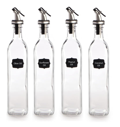 Oil and Vinegar Dispenser Bottles - 500ml Pack of 4
