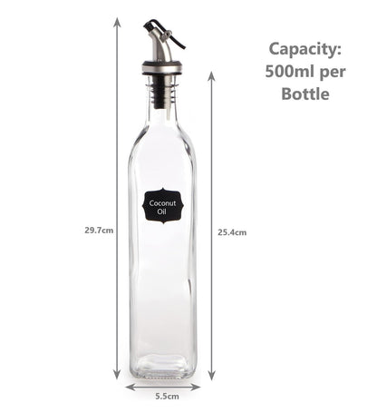Oil and Vinegar Dispenser Bottles - 500ml Pack of 4