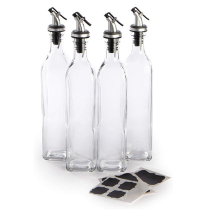 Oil and Vinegar Dispenser Bottles - 500ml Pack of 4