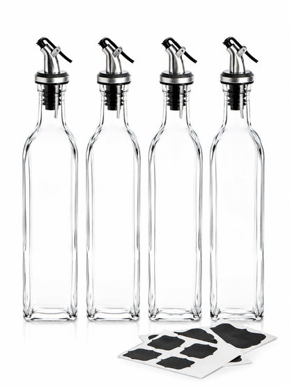 Oil and Vinegar Dispenser Bottles - 500ml Pack of 4