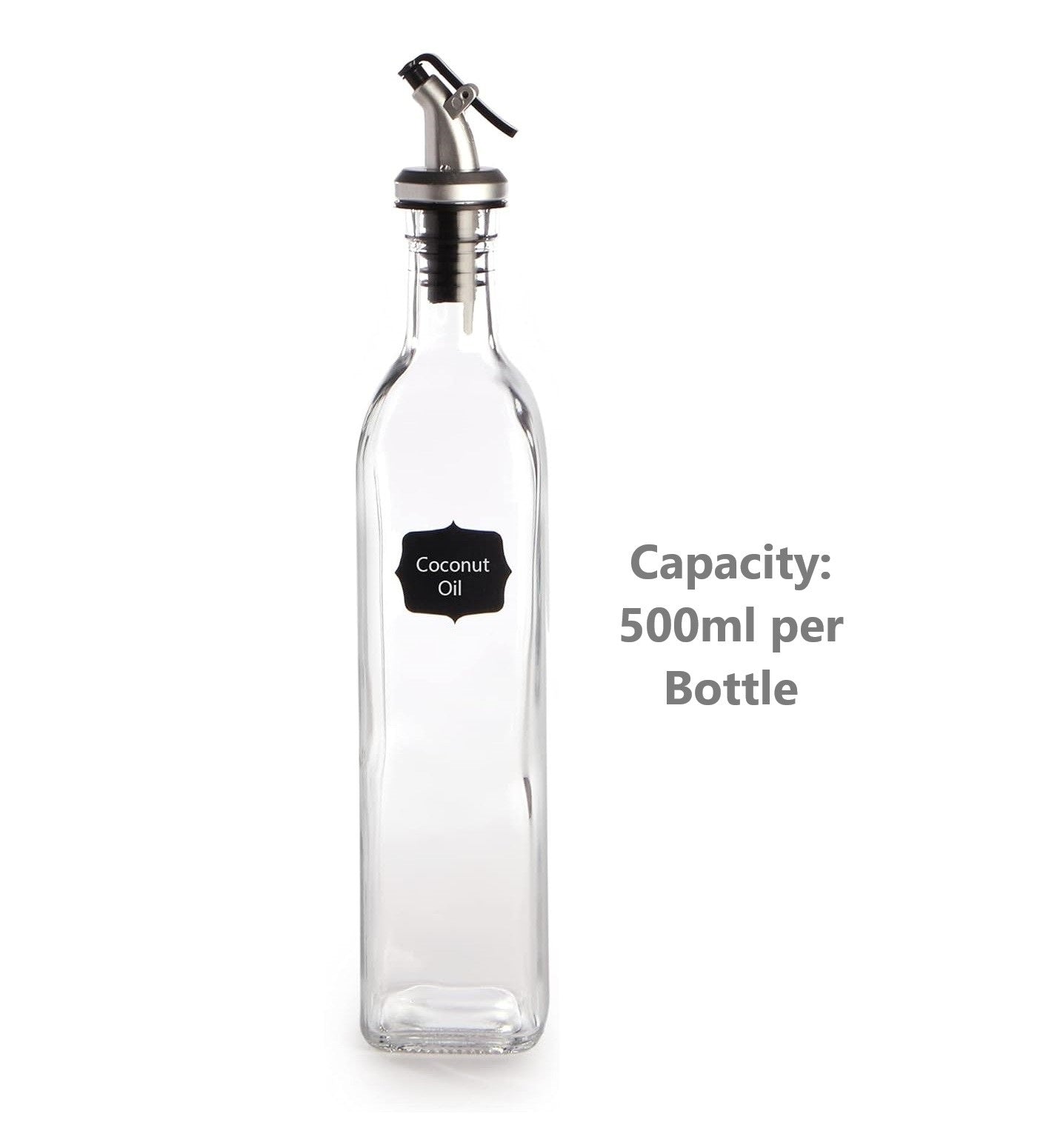 Oil and Vinegar Dispenser Bottles - 500ml Pack of 4