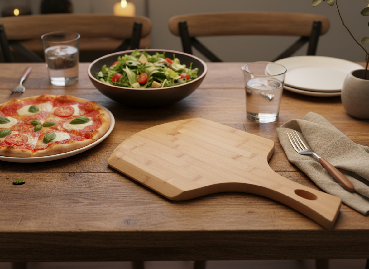 14" Bamboo Pizza Peel & Serving Board