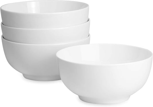 Porcelain Bowls 600ml Set of 4 - White