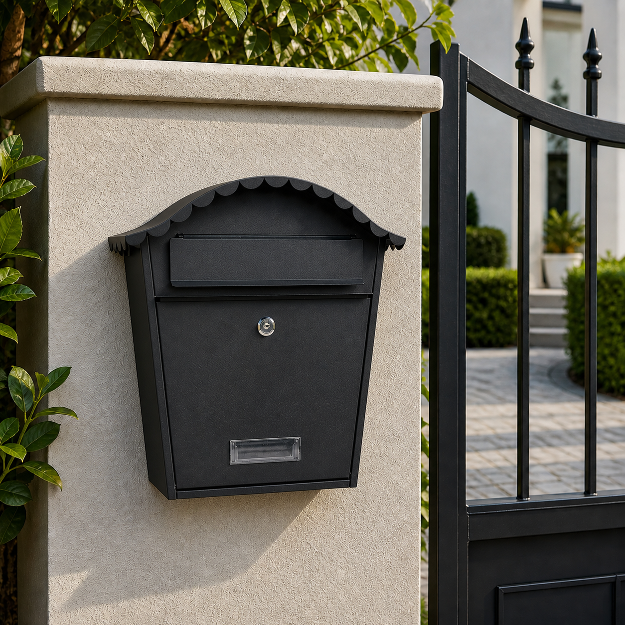 Outdoor Post Box - Matt Black