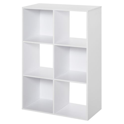 Storage Cabinet Bookcase 6 Cube Organiser Shelves in White