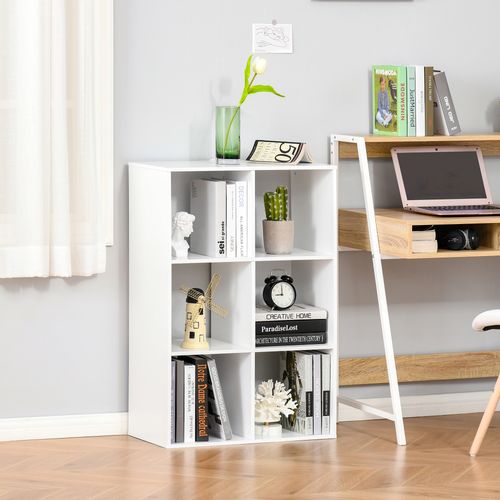 Storage Cabinet Bookcase 6 Cube Organiser Shelves in White