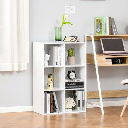 Storage Cabinet Bookcase 6 Cube Organiser Shelves in White