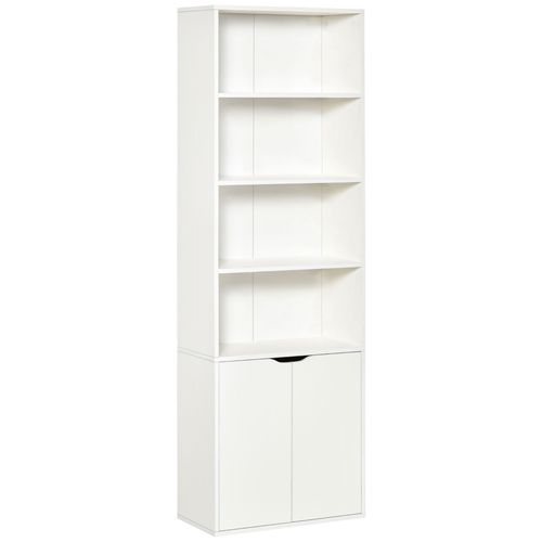 2 Door 4 Shelves Bookcase Wooden Storage Cabinet Display Unit in White