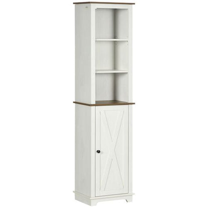 Tall Bathroom Cabinet Storage Cupboard with Door & Adjustable Shelves