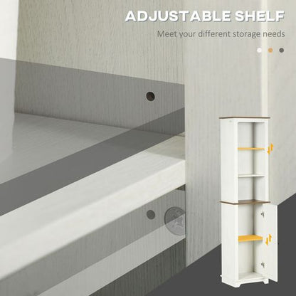 Tall Bathroom Cabinet Storage Cupboard with Door & Adjustable Shelves