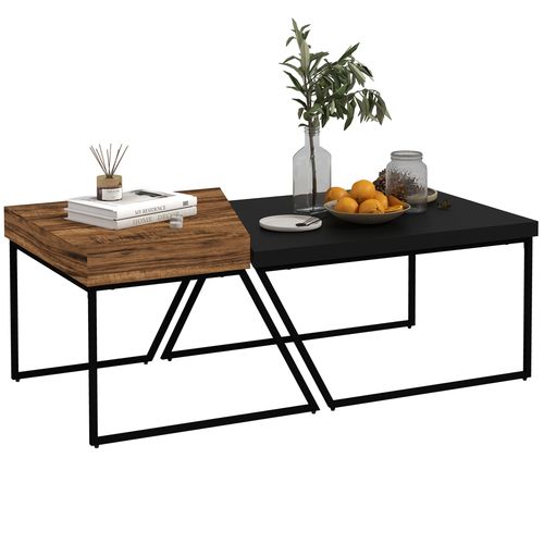 Coffee Table with Steel Frame - Set of 2