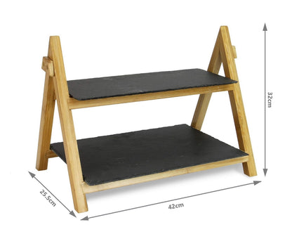 2-Tier Slate Cake Stand