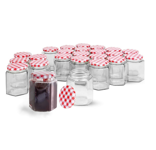 Hexagonal Jam Jars 250ml - Set of 24