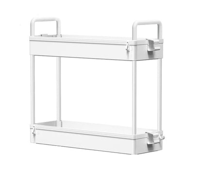 3-Tier Ultra Slim Storage Trolley with Cups - White