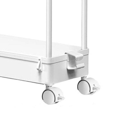 3-Tier Ultra Slim Storage Trolley with Cups - White