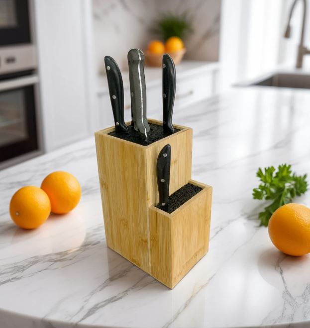 Universal Bamboo Knife Block