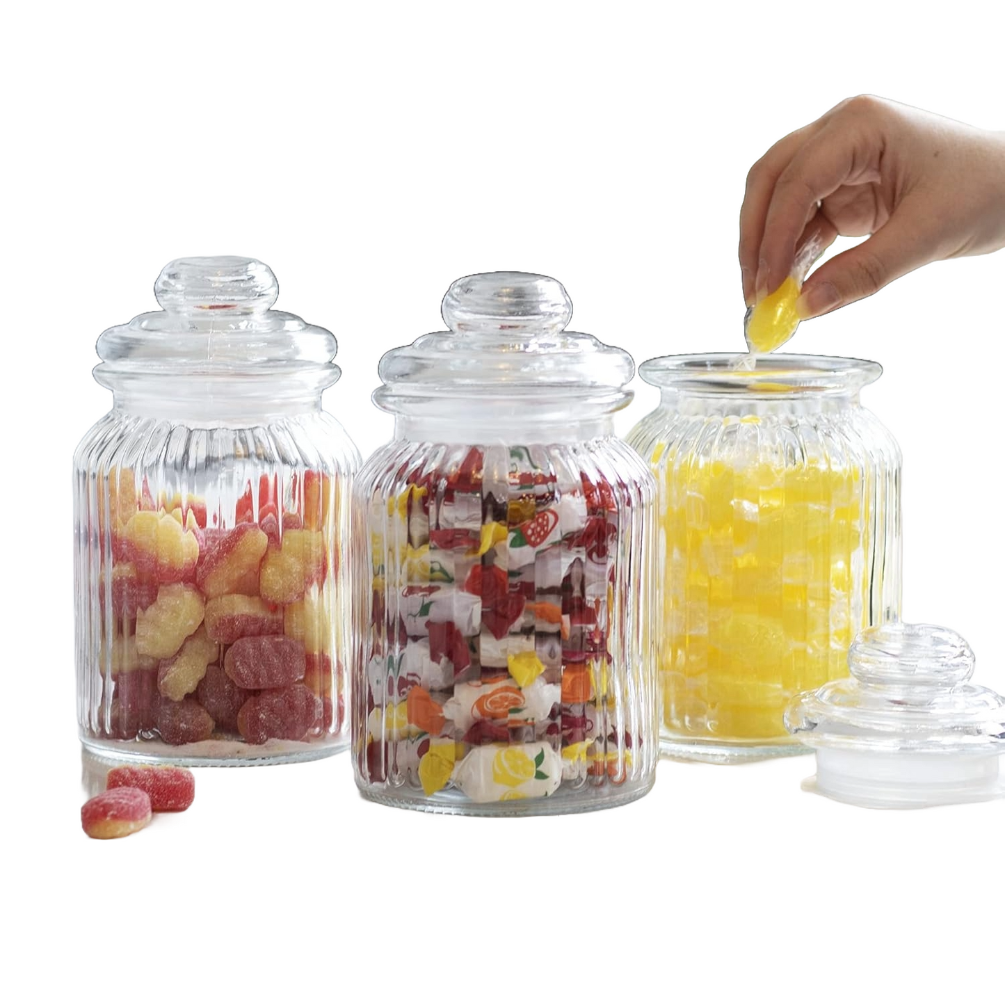 Vintage Airtight Glass Jars 990ml - Set of 3