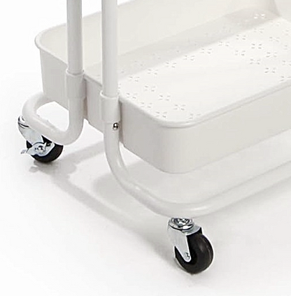 3-Tier Plastic Storage Trolley - White