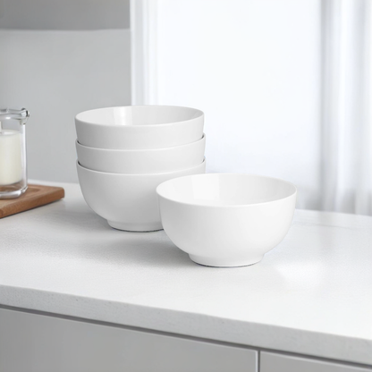 Porcelain Bowls 600ml Set of 4 - White