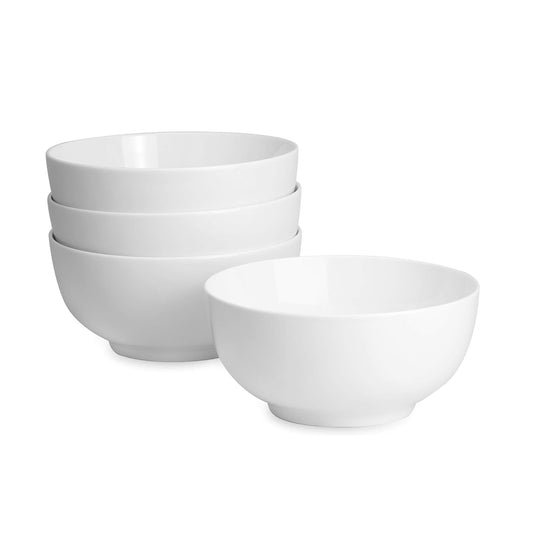 Porcelain Bowls 600ml Set of 4 - White