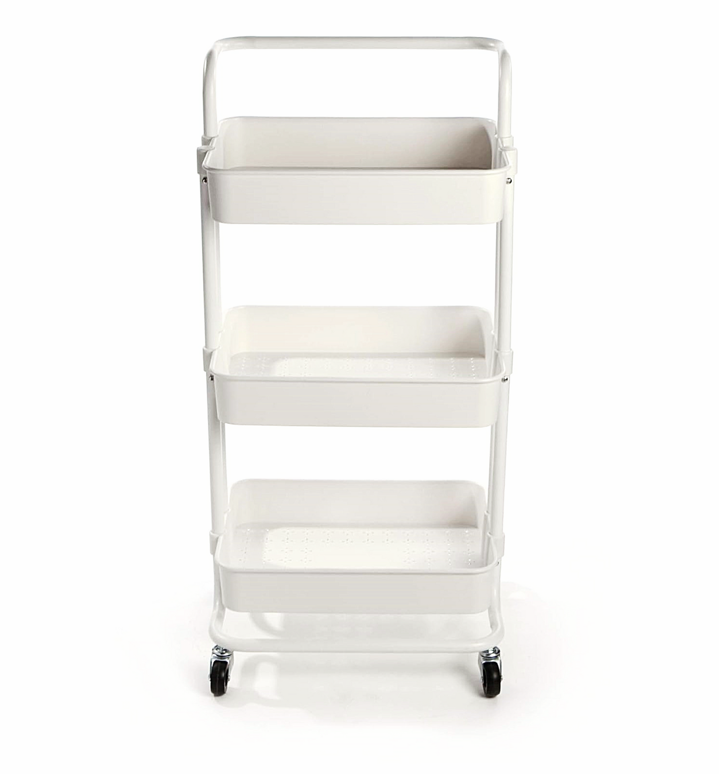 3-Tier Plastic Storage Trolley - White