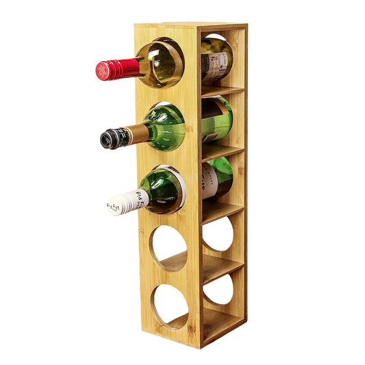 Bamboo 5 Bottle Wine Rack - Single Pack
