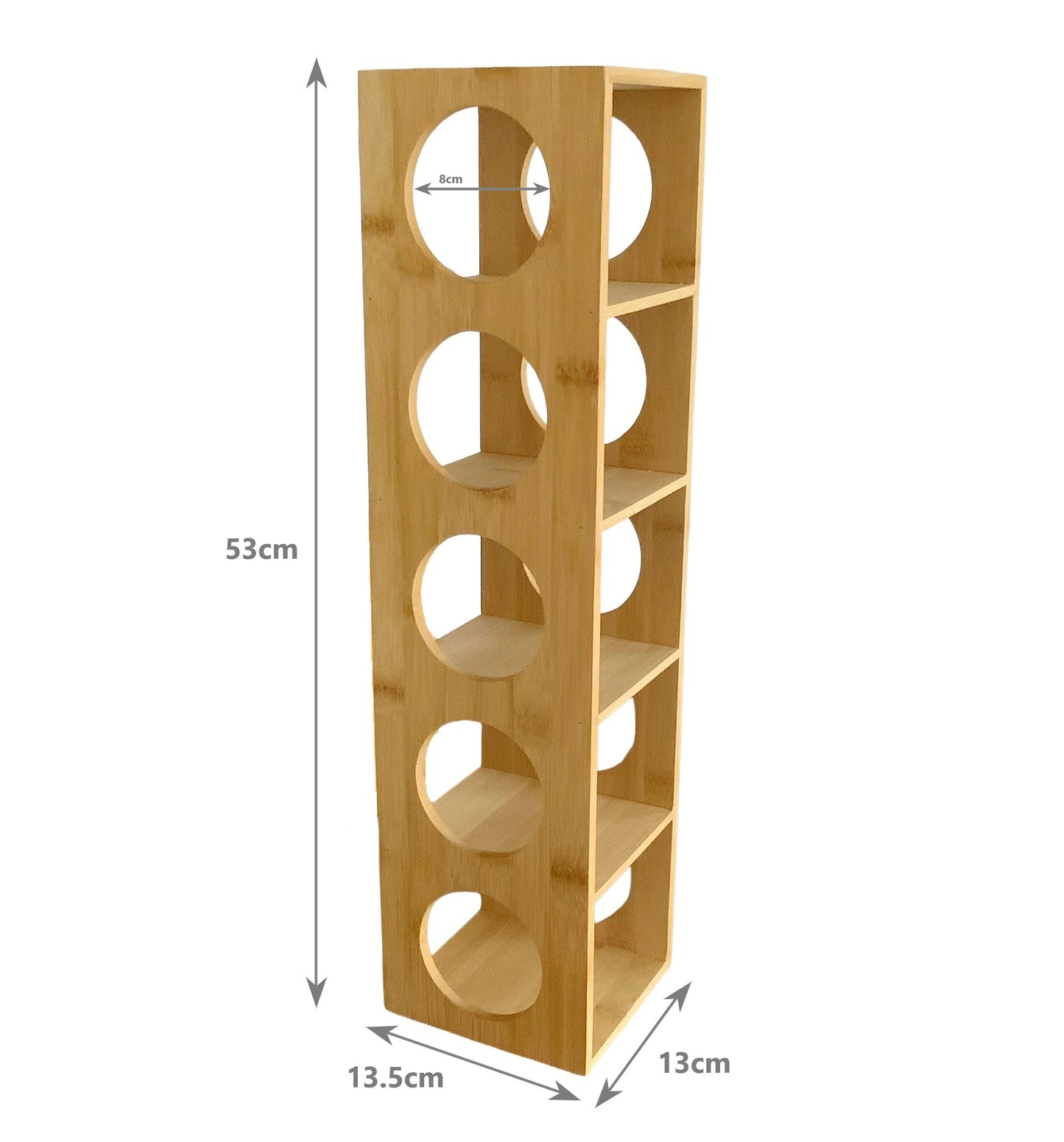 Bamboo 5 Bottle Wine Rack - Single Pack