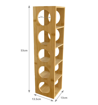 Bamboo 5 Bottle Wine Rack - Twin Pack