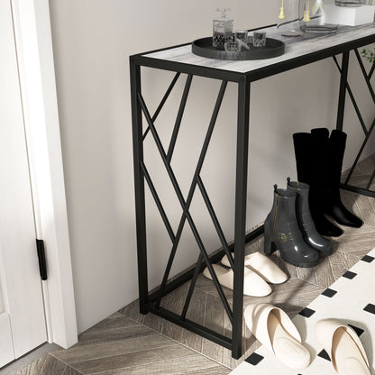 Vintage Sofa Table Metal Frame Console Table for Hallway Living Room