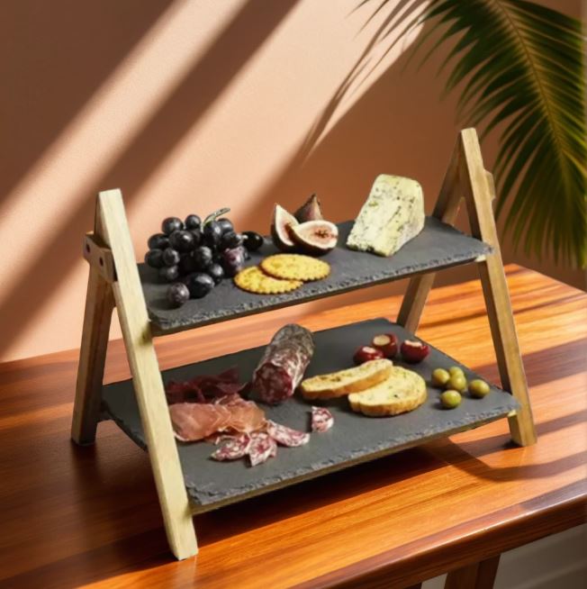 2-Tier Slate Cake Stand