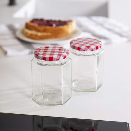 Hexagonal Jam Jars 250ml - Set of 24