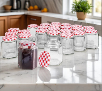 Hexagonal Jam Jars 250ml - Set of 24