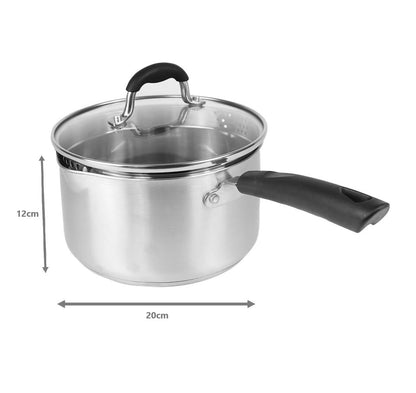 Stainless Steel Saucepans - Set of 3
