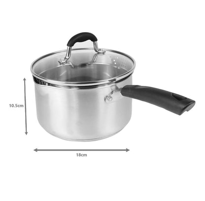 Stainless Steel Saucepans - Set of 3