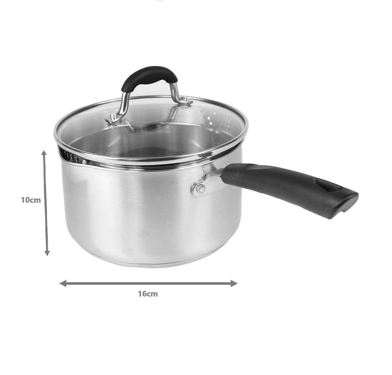 Stainless Steel Saucepans - Set of 3