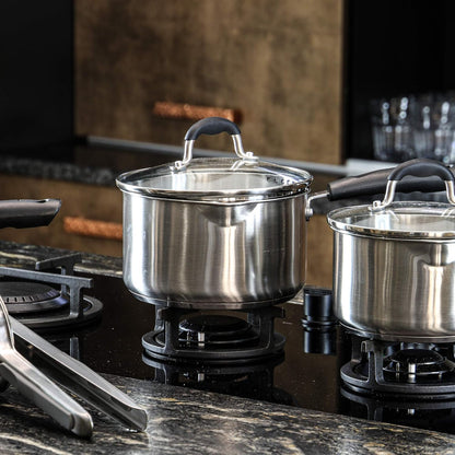 Stainless Steel Saucepans - Set of 3